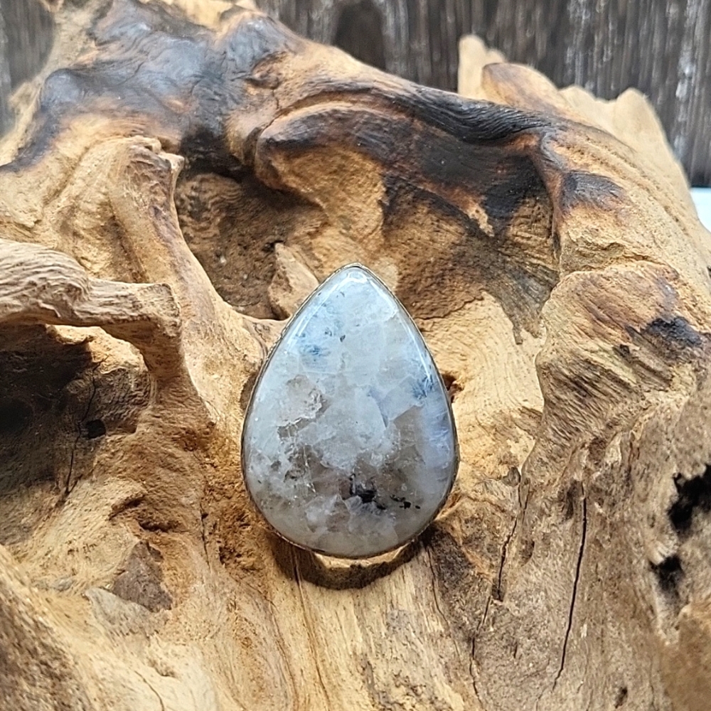 Moonstone Adjustable Ring - 925 Plated - image 1